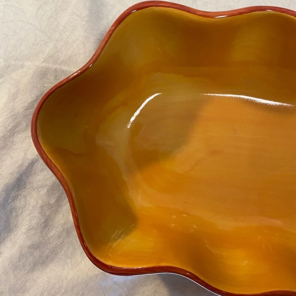 Gail Pittman Southern Living At Home Siena Ruffled Serving Canoe Bowl 11